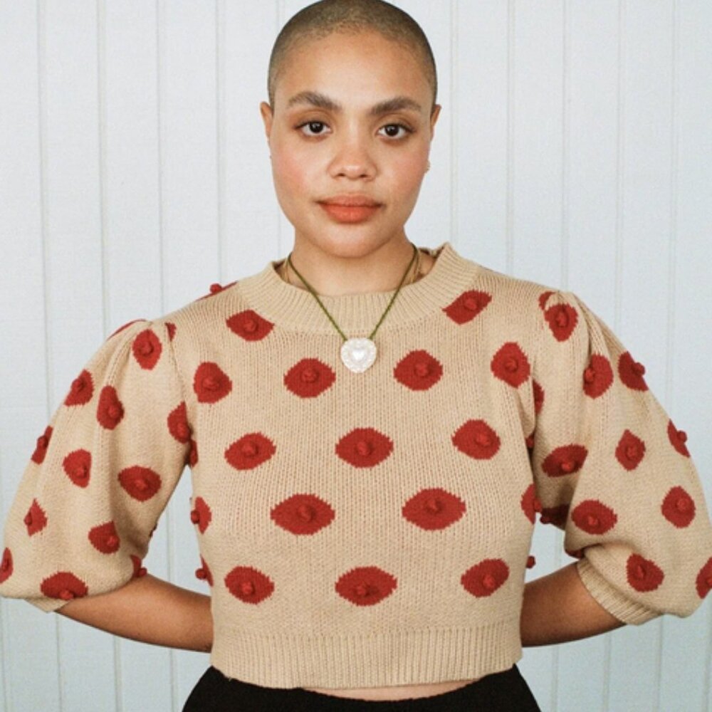 Fashion Brand Company Beige Nipple Sweater - XS/S